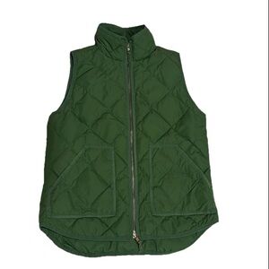 J. Crew Green Quilted Vest size small